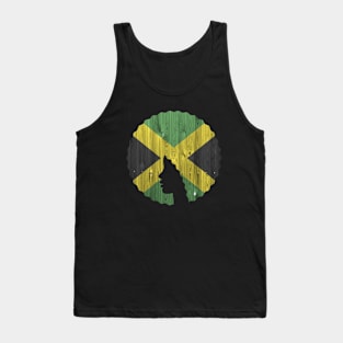 Afro Hair Woman with Jamaican, Black History Tank Top